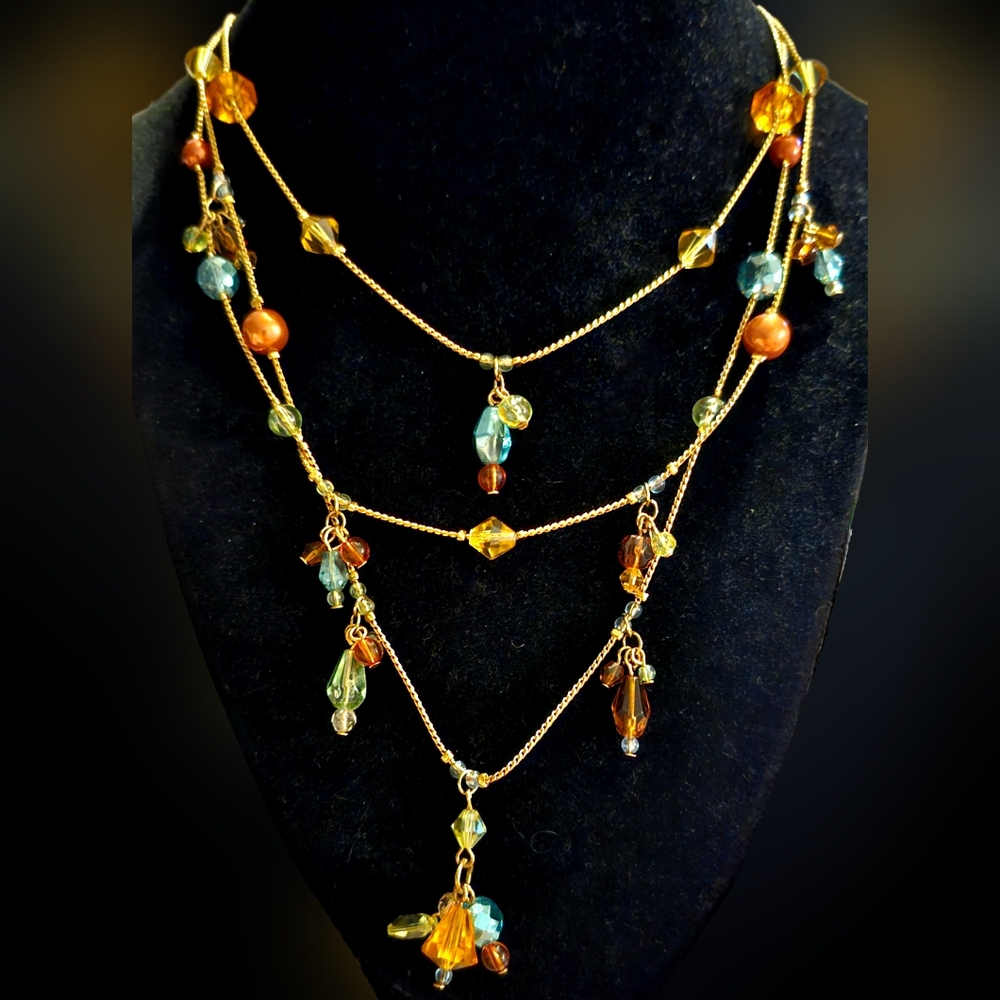 Vintage Premier Designs "Tutti Frutti" Earring & Necklace Set (in original box) - Picture 7 of 8